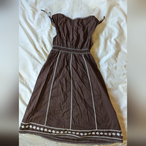 2 Old Navy sz 8/10 pretty brown cotton children's sundresses VGUC - Picture 2 of 7